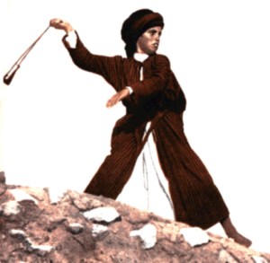 staff a weapon of the shepherd boy is a Sling